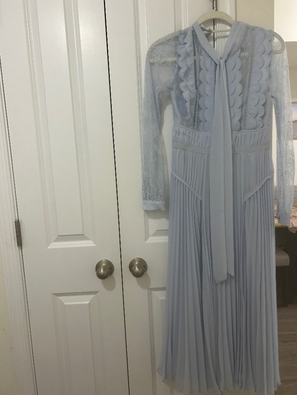 Self portrait midi scalloped dress